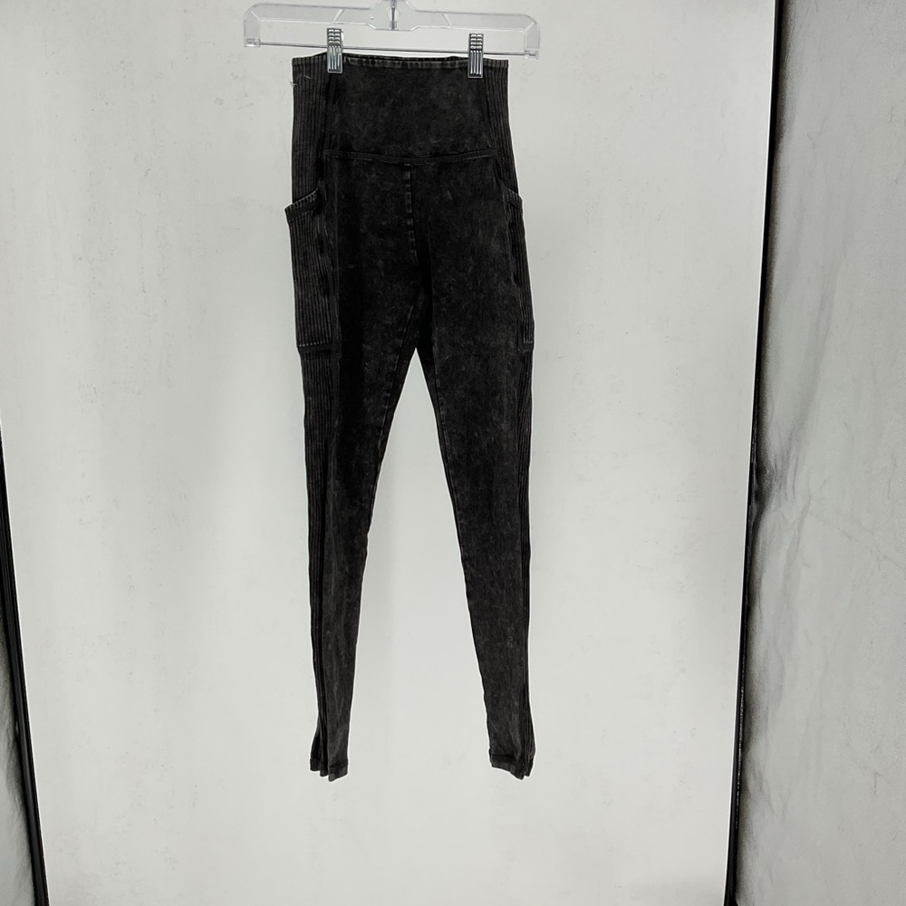Aerie Black Acid Wash  High-Waisted Leggings with Pockets Size Small